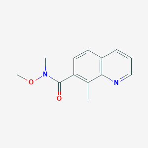 molecular formula C13H14N2O2 B8382085 N-Methoxy-N,8-dimethylquinoline-7-carboxamide 