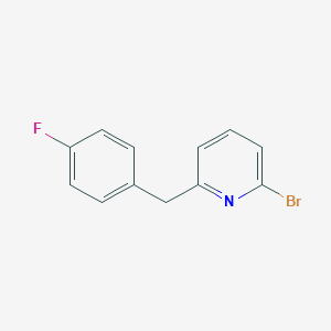 molecular formula C12H9BrFN B8382096 2-Bromo-6-(4-fluoro-benzyl)-pyridine 