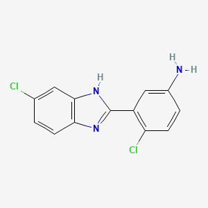 molecular formula C13H9Cl2N3 B8382147 4-Chloro-3-(5-chloro-1H-benzoimidazol-2-yl)-phenylamine 
