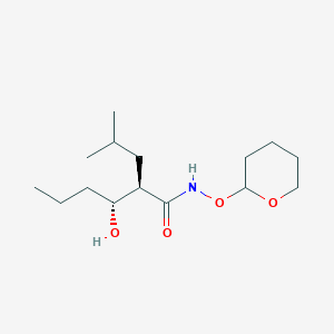 molecular formula C15H29NO4 B8382151 (2R,3R)-3-hydroxy-2-isobutyl-N-((tetrahydro-2H-pyran-2-yl)oxy)hexanamide 