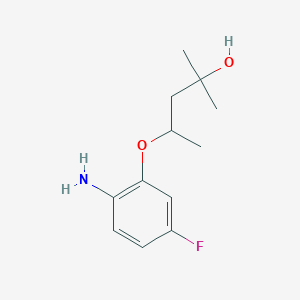 molecular formula C12H18FNO2 B8382226 4-(2-Amino-5-fluorophenoxy)-2-methylpentan-2-ol 