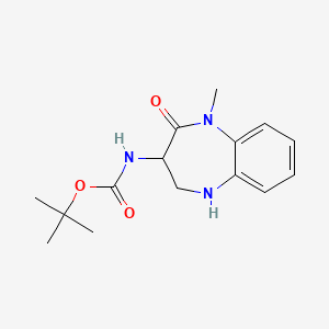 molecular formula C15H21N3O3 B8382259 (1-methyl-2-oxo-2,3,4,5-tetrahydro-1H-benzo[b][1,4]diazepin-3-yl)-carbamic acid tert-butyl ester 