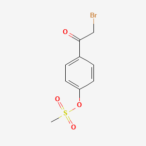 molecular formula C9H9BrO4S B8382269 4-(2-Bromoacetyl)phenyl methanesulfonate 