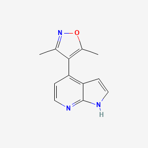 molecular formula C12H11N3O B8382305 4-(3,5-Dimethyl-isoxazole-4-yl)-1H-pyrrolo[2,3-b]pyridine 