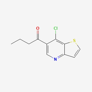 molecular formula C11H10ClNOS B8382309 6-Butyryl-7-chlorothieno[3,2-b]pyridine 