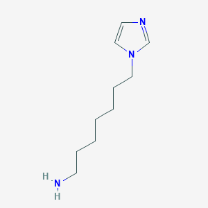 molecular formula C10H19N3 B8382338 1H-Imidazole-1-heptanamine 