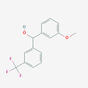 molecular formula C15H13F3O2 B8382346 3-Methoxy-3'-trifluoromethylbenzhydrol 