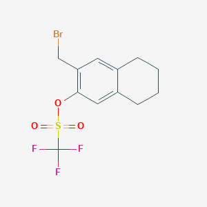 molecular formula C12H12BrF3O3S B8382398 3-(Bromomethyl)-5,6,7,8-tetrahydronaphthalen-2-yl trifluoromethanesulfonate 