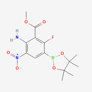 Methyl 2-amino-6-fluoro-3-nitro-5-(4,4,5,5-tetramethyl-1,3,2-dioxaborolan-2-yl)benzoate