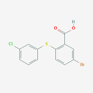 molecular formula C13H8BrClO2S B8382448 2-[(3-Chlorophenyl)thio]-5-bromobenzoic acid 