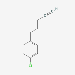 molecular formula C11H11Cl B8382477 5-(4-Chlorophenyl)pent-1-yne 