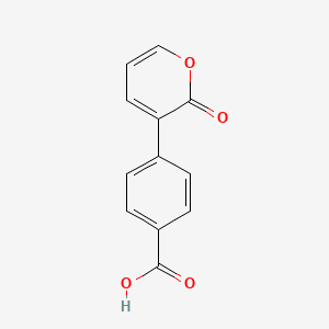 molecular formula C12H8O4 B8382511 4-(2-oxo-2H-pyran-3-yl)benzoic acid 