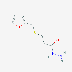 molecular formula C8H12N2O2S B8382578 3-[(2-Furanylmethyl)thio]propanoic acid, hydrazide 