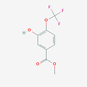 molecular formula C9H7F3O4 B8382617 Methyl 3-hydroxy-4-trifluoromethoxybenzoate 