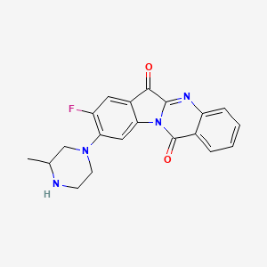 molecular formula C20H17FN4O2 B8382702 8-Fluoro-9-(3-methylpiperazin-1-yl)indolo[2,1-b]quinazoline-6,12-dione 
