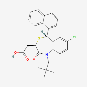 trans-7-Chloro-5-(naphthalen-1-yl)-1-neopentyl-1,2,3,5-tetrahydro-2-oxo-4,1-benzothiazepine-3-acetic acid