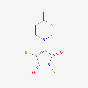 molecular formula C10H11BrN2O3 B8382758 3-bromo-1-methyl-4-(4-oxopiperidin-1-yl)-1H-pyrrole-2,5-dione 