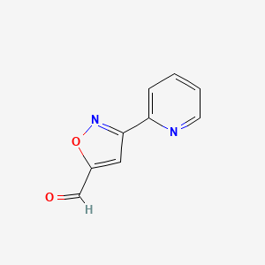 molecular formula C9H6N2O2 B8382775 3-(2-Pyridinyl)isoxazole-5-carbaldehyde 