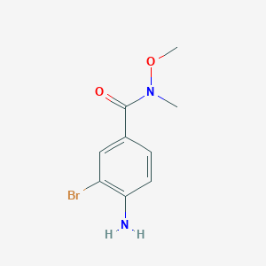 molecular formula C9H11BrN2O2 B8382787 4-amino-3-bromo-N-methoxy-N-methylbenzamide 