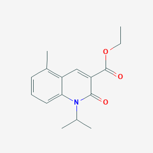 molecular formula C16H19NO3 B8382807 Ethyl 1-isopropyl-5-methyl-2-oxo-1,2-dihydroquinoline-3-carboxylate 