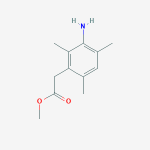 molecular formula C12H17NO2 B8382810 Methyl 3-amino-2,4,6-trimethylphenylacetate 