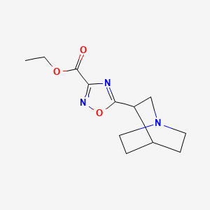 molecular formula C12H17N3O3 B8382847 3-Ethoxycarbonyl-5-(quinuclidin-3-yl)-1,2,4-oxadiazole 