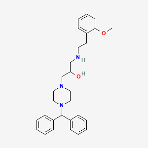 molecular formula C29H37N3O2 B8382850 1-Diphenylmethyl-4-(2-hydroxy-3-(2-(2-methoxyphenyl)ethylamino)propyl)-piperazine CAS No. 143759-61-9
