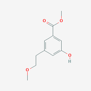 molecular formula C11H14O4 B8382886 Methyl 3-hydroxy-5-(2-methoxyethyl)benzoate 