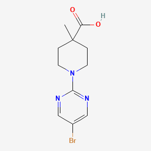 molecular formula C11H14BrN3O2 B8382892 1-(5-Bromopyrimidin-2-yl)-4-methylpiperidine-4-carboxylic acid 