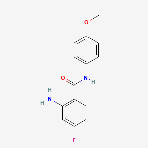 molecular formula C14H13FN2O2 B8382896 N-(4-methoxyphenyl)-2-amino-4-fluorobenzamide 