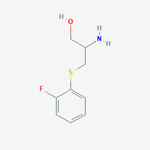 molecular formula C9H12FNOS B8382899 2-Amino-3-(2-fluorophenyl)sulfanylpropan-1-ol 