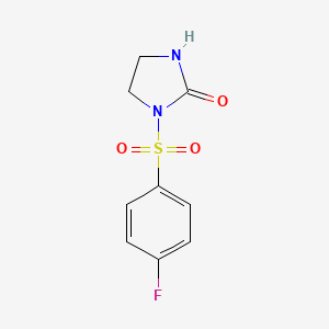 molecular formula C9H9FN2O3S B8382943 1-(4-Fluorophenylsulphonyl)-2-oxo-tetrahydroimidazole 