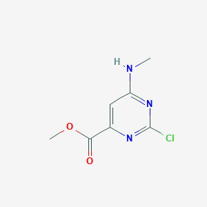 molecular formula C7H8ClN3O2 B8382956 Methyl 2-chloro-6-(methylamino)pyrimidine-4-carboxylate 