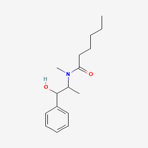 molecular formula C16H25NO2 B8383053 N-(2-hydroxy-1-methyl-2-phenylethyl)-N-methyl hexanamide 