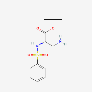 molecular formula C13H20N2O4S B8383067 Tert-butyl (2S)-3-amino-2-benzenesulfonamidopropanoate CAS No. 156185-89-6