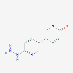 molecular formula C11H12N4O B8383135 5-(6-hydrazinylpyridin-3-yl)-1-methylpyridin-2(1H)-one 