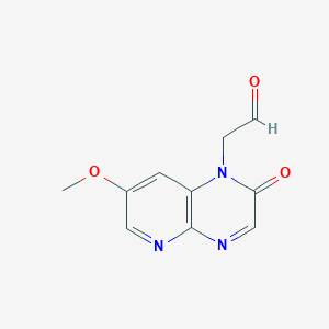 molecular formula C10H9N3O3 B8383140 [7-(methyloxy)-2-oxopyrido[2,3-b]pyrazin-1(2H)-yl]acetaldehyde 
