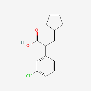 molecular formula C14H17ClO2 B8383201 2-(3-Chloro-phenyl)-3-cyclopentyl-propionic acid 