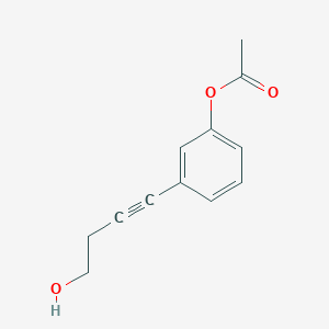 molecular formula C12H12O3 B8383208 3-(4-Hydroxybut-1-ynyl)phenyl acetate 