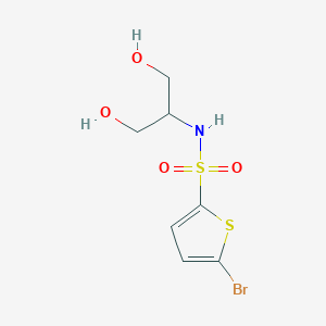 molecular formula C7H10BrNO4S2 B8383225 5-Bromo-thiophene-2-sulfonic acid (2-hydroxy-1-hydroxymethyl-ethyl)-amide 