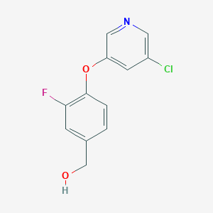 molecular formula C12H9ClFNO2 B8383238 (4-((5-Chloropyridin-3-yl)oxy)-3-fluorophenyl)methanol 