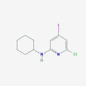 molecular formula C11H14ClIN2 B8383287 6-chloro-N-cyclohexyl-4-iodopyridin-2-amine 