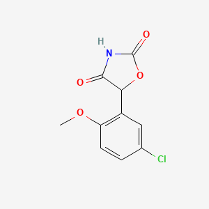 molecular formula C10H8ClNO4 B8383330 5-(5-Chloro-2-methoxyphenyl)oxazolidine-2,4-dione 