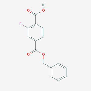 molecular formula C15H11FO4 B8383352 2-Fluoroterephthalic acid 4-benzyl ester CAS No. 777074-53-0