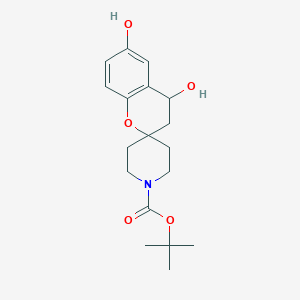 molecular formula C18H25NO5 B8383360 Tert-butyl 4,6-dihydroxyspiro[chromane-2,4'-piperidine]-1'-carboxylate 