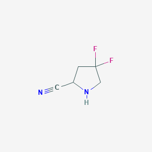 molecular formula C5H6F2N2 B8383373 4,4-Difluoropyrrolidine-2-carbonitrile 