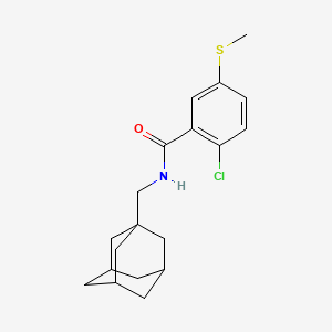 molecular formula C19H24ClNOS B8383390 2-Chloro-5-methylthio-N-(tricyclo[3.3.1.13,7]dec-1-ylmethyl)-benzamide 