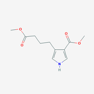 molecular formula C11H15NO4 B8383427 methyl 4-(4-methoxy-4-oxobutyl)-1H-pyrrole-3-carboxylate 