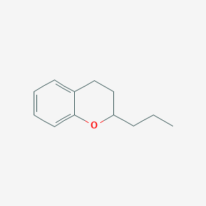 molecular formula C12H16O B8383445 2-Propyl-3,4-dihydro-2H-1-benzopyran 