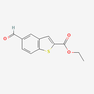 molecular formula C12H10O3S B8383463 5-Formyl-benzo[b]thiophene-2-carboxylic acid ethyl ester 
